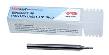 1/32" .0312" CARBIDE END MILL 4 FLUTE STUB YG1 E5H83002