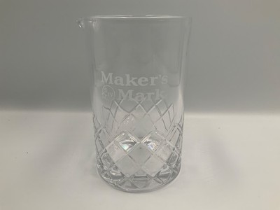 Maker's Mark Bourbon Old Fashioned Glass Mixing Pitcher W/Pour Spout 5 1/4'' Tall