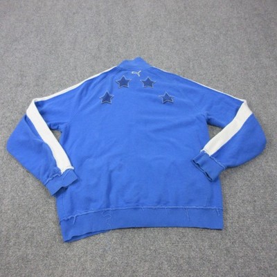 Italy Soccer Jacket Mens Large Blue FIGC Puma Full Zip Cotton