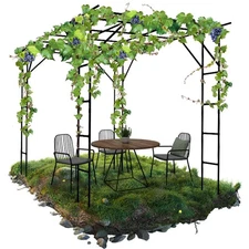 Grape Trellis - Size: 118 * 78.5 * 90.5 inches - Large Outdoor Garden Arch Tr...