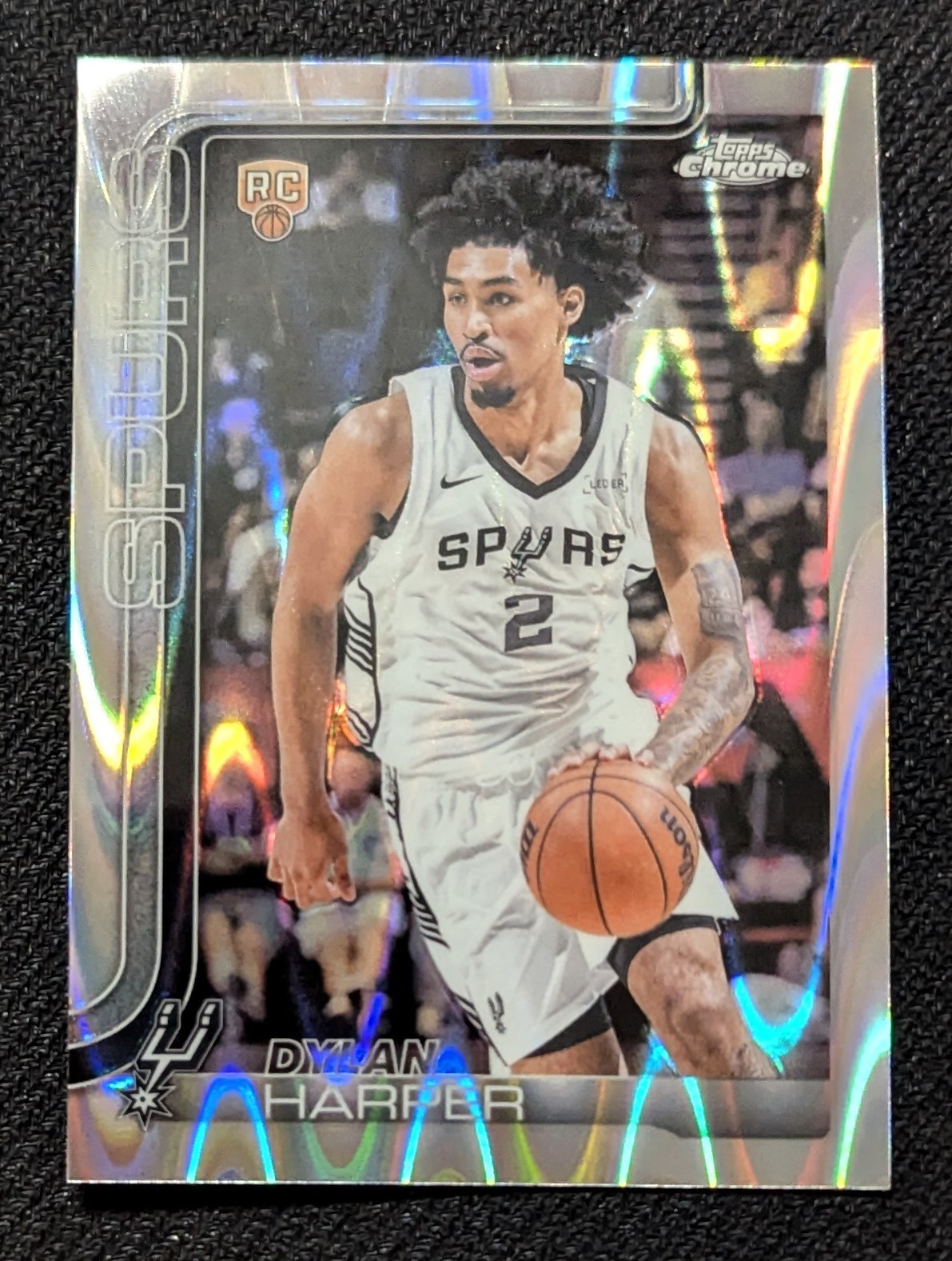 2025-26 Topps Chrome Dylan Harper Raywave Refractor Rookie Card RC #252 Spurs