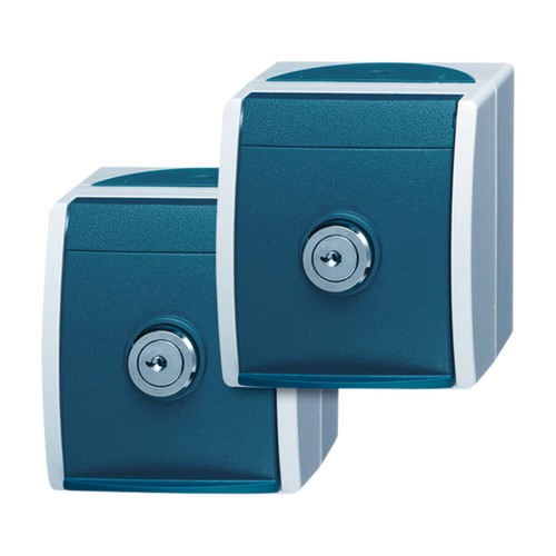 Busch Jaeger Ocean Blau Steckdose Schalter Taster Feuchtraum Aufputz IP44 Jäger - Bild 12 von 35