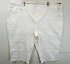 Terra & Sky White Plus Capri Sz 4X (28W-30W) NEW NWT Stretch 52x19