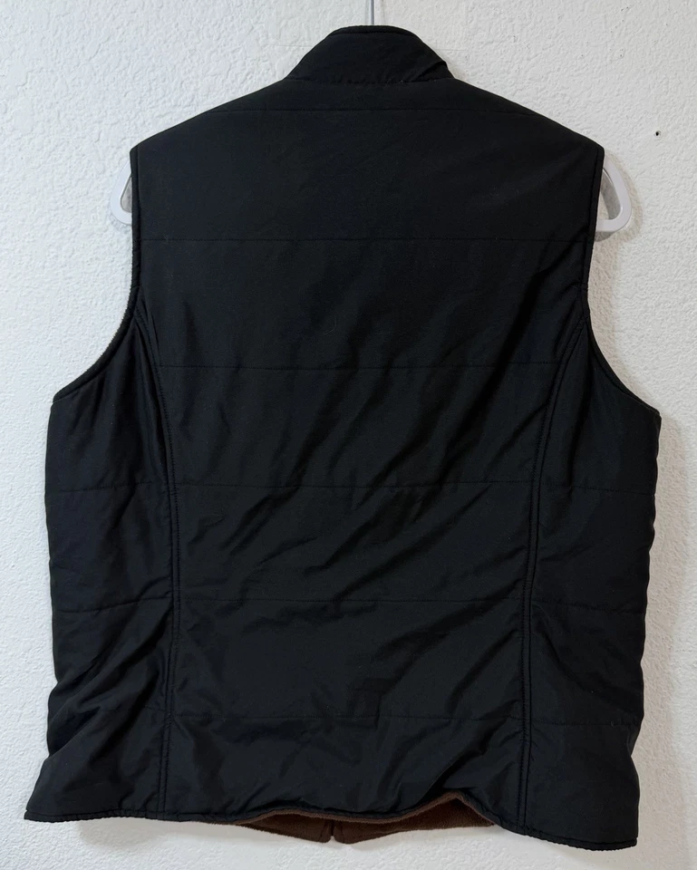 Chaleco reversible con cremallera completa Ariat para mujer talla L negro marrón polar bolsillos con cremallera Foto 4 de 4