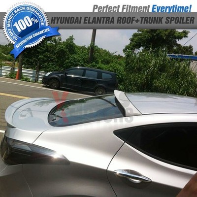 Fits 11-14 Hyundai Elantra (Avante Md) Rear Roof Spoiler + Trunk Spoiler Wing
