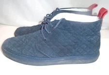 Del Toro Mens Quilted Dark Blue Suede Lace-Up Chukka Boots Size 13 M