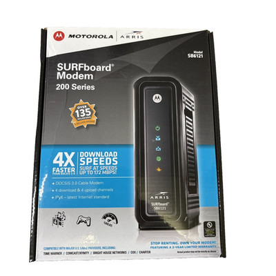 Motorola Arris SURFboard SB6121 DOCSIS 3.0 Cable Modem High Speed Ethernet