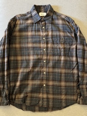 NN07 Men's Long Sleeve Plaid Shirt - Medium - Brown