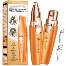 VG VOGCREST Eyebrow Facial Trimmer: 2 in1 Rechargeable Hair Orange