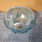 Fenton Lily Of The Valley Iridescent Rose Bowl Opalescent Edge Light Blue NWT