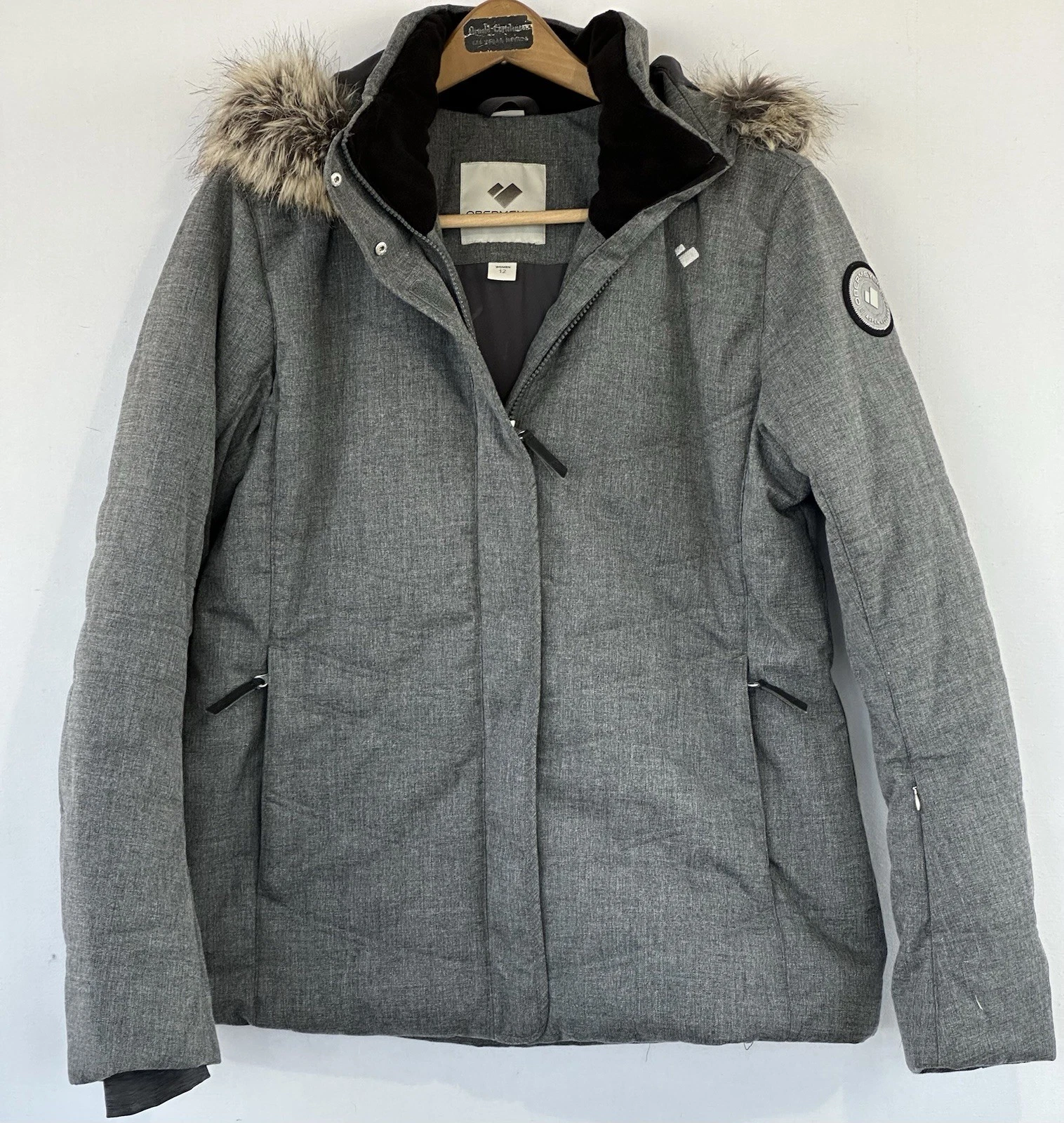 OBERMEYER Thermore Insulated Jacket Hooded Winter Coat Gray Women's Sz 12