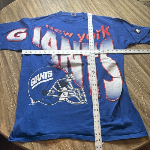 Vintage Starter New York Giants Helmet Spell out XL T-Shirt Men’s Blue NFL - Picture 4 of 5