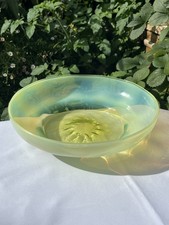 an arts and crafts uranium Glass Bowl