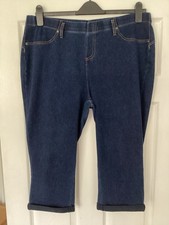 Ladies Blue Cropped Jeggings Size 16/18 Hardly Worn Excellent Condition