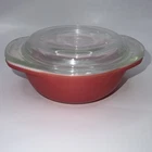 Vintage PYREX Flamingo Pink 8 oz Mini Round Casserole 080 with Glass Lid 980-C