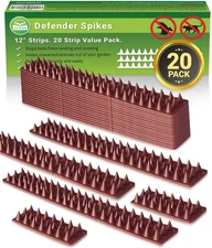 De-Bird Spike Strips for Gate & Fence - 20 ft, 20-Pack