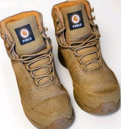 Carhartt 6" Force Soft Toe wasserdichte Arbeitsstiefel Herren 8,5 M Schnürschuhe CMA6026 beige - Bild 1 von 13