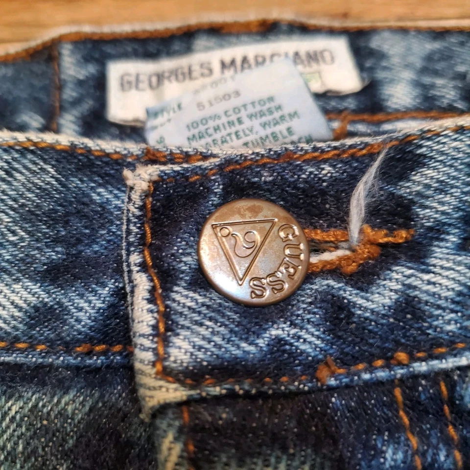 Pantalones de mezclilla para hombre Georges Marciano for Guess talla 33 EE. UU. 80s 22001 vintage lavado ácido Foto 3 de 4