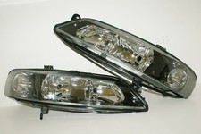 1999-2001 Opel Vectra B Chrome Black Headlights Front Lamps Valeo Type Pair