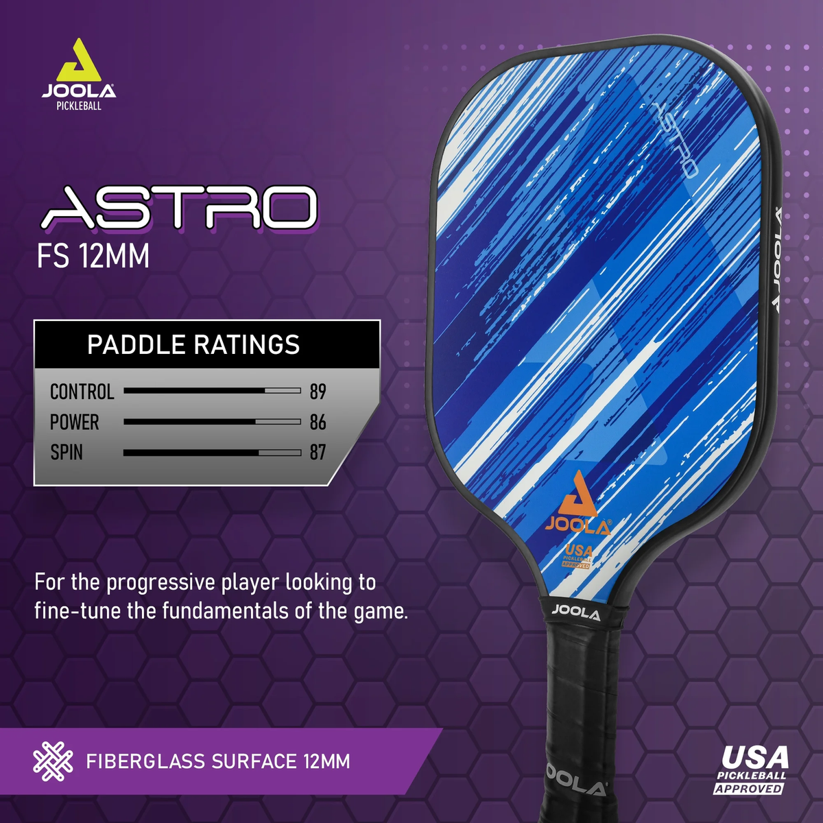 JOOLA 18363 Astro Fiberglass Pickleball Paddle for Intermediate 