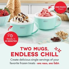 My Mug Ice Cream Machine, Soft Serve Machine, 2 Bowls, Built-In Ingredient Chute