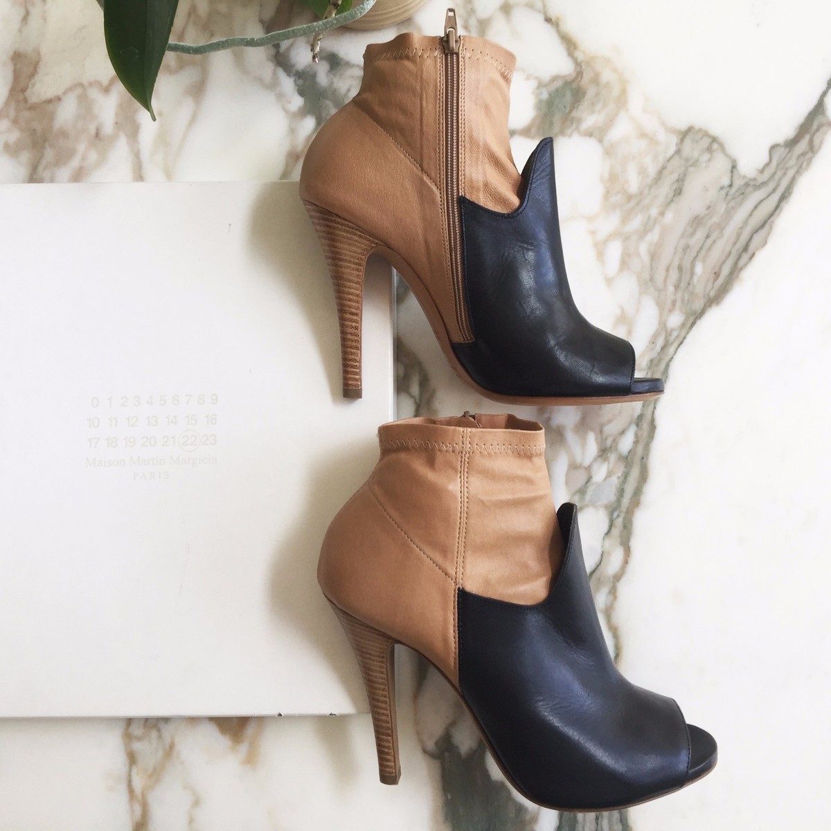 maison martin margiela open toe booties