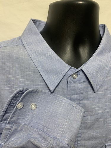 Men's beverly Hills polo club L/S sz 4XB Blue Big & Tall cotton button down - Picture 3 of 4