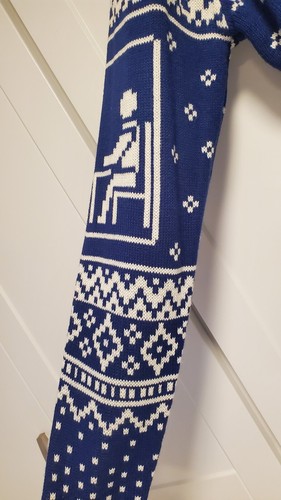 DUNDER MIFFLIN INC The Office Ugly Christmas Holiday Blue Sweater Mens Medium - Bild 4 von 7
