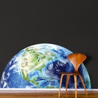Half Earth Wall Decal Mural Planet Space World Wall Vinyl Mural Removable, c21