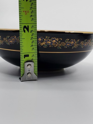 Handmade Greek 24k Gold & Black Pottery Bowls - Set of 2 Anapale - Picture 7 of 7