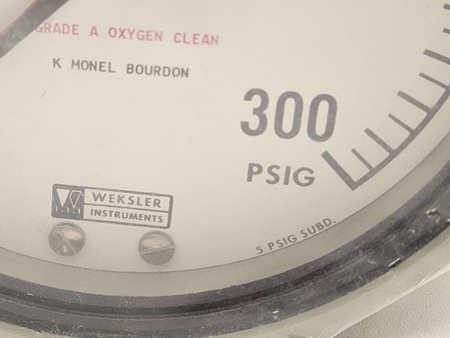 Wexsler Manometer SA24 300 PSIG Grade A Sauerstoff sauber VERSIEGELT - Bild 4 von 10