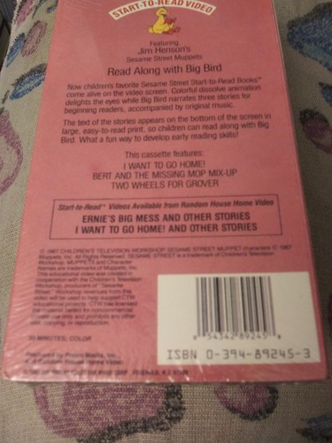Sesame Street Start-To-Read Video - I Want to Go Home! 1987 VHS Big Bird NEW OOP - Picture 4 of 7