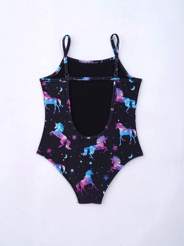 Girls One Piece Swimsuit Criss Cross Back Swimwear Printed Swim Bathing Suit - Picture 31 of 90