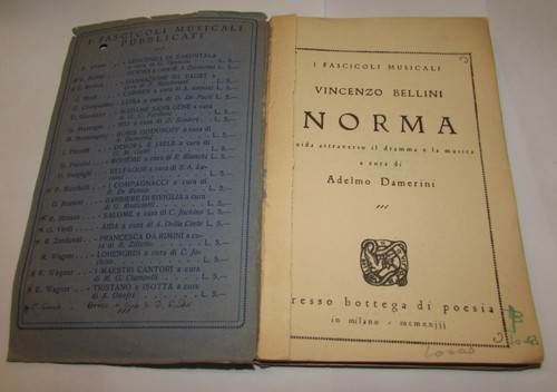Norma Vincenzo Bellini I fascicoli musicali Adelmo Damerini 1924 - Imagen 2 de 2