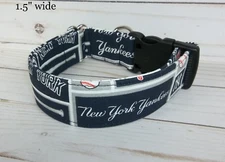 New York YANKEES NY MLB Terri's Dog Collar custom hand made adjustable fabric