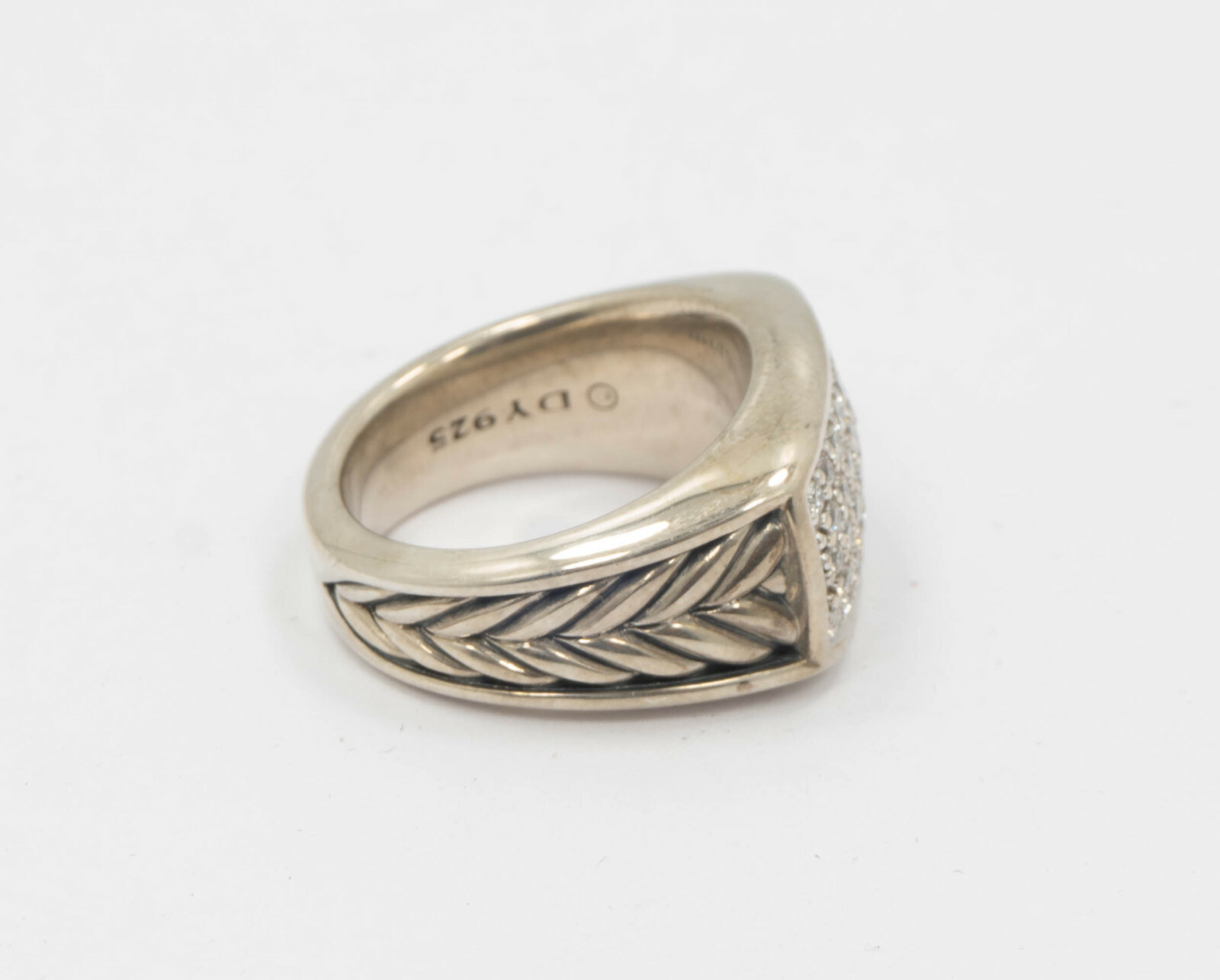 David Yurman Chevron 1 Carat Diamond Ring 925 Sterl… Gem