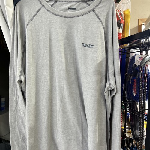 Men’s World Wide Sportsman Long Sleeve Fishing Graphic T-Shirt Gray Sz 2XL NEW - Picture 6 of 6