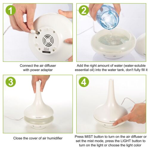 LED Ultrasonic Humidifier Air Purifier Essential Oil Aroma Diffuser Aromatherapy - Picture 56 of 83
