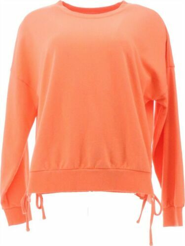 AnyBody Cozy Kind French Terry Side Tie Sweatshirt-A377742-NEW - Picture 4 of 5