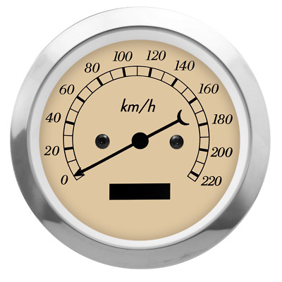MOTOR METER RACING Classic 85mm 3-3/8'' Electrical Speedometer Odometer 220 KMH