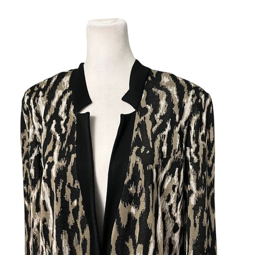 Ming Wang Animal Print Open Cardigan Sweater Size Large - Picture 4 of 8
