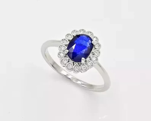 Valentine Gift Mix Jewelry 14K White Gold Plated 2.9Ct Oval Lab Created Sapphire - Picture 4 of 5