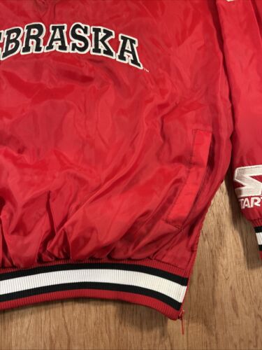 Chaqueta Pullover Vintage Starter Nebraska Cornhuskers Cremallera Lateral Para Hombre Grande Cuello en V - Imagen 3 de 16
