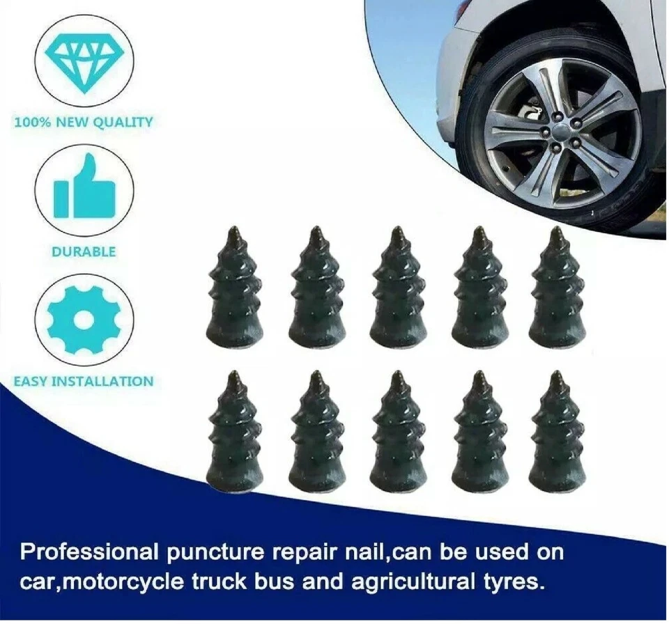 Réparation Crevaison Pneu Tubeless Voiture Moto Scooter Pneus Kit Coffret 8PCS - Photo 2/4