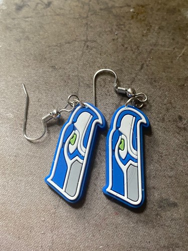 Seattle Seahawks football team dangle earrings pair