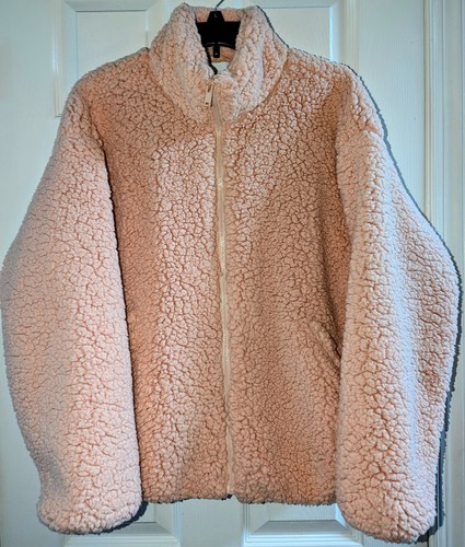 Nine West Jacke Pink Sherpa Neu Neu mit Etikett Damen Medium FAINT WSPR Teddy Reißverschluss Tasche - Bild 1 von 15
