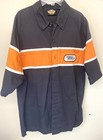 Harley Davidson Shirt Racing Garage Mechanic Black Orange Zip Pockets Men's Med