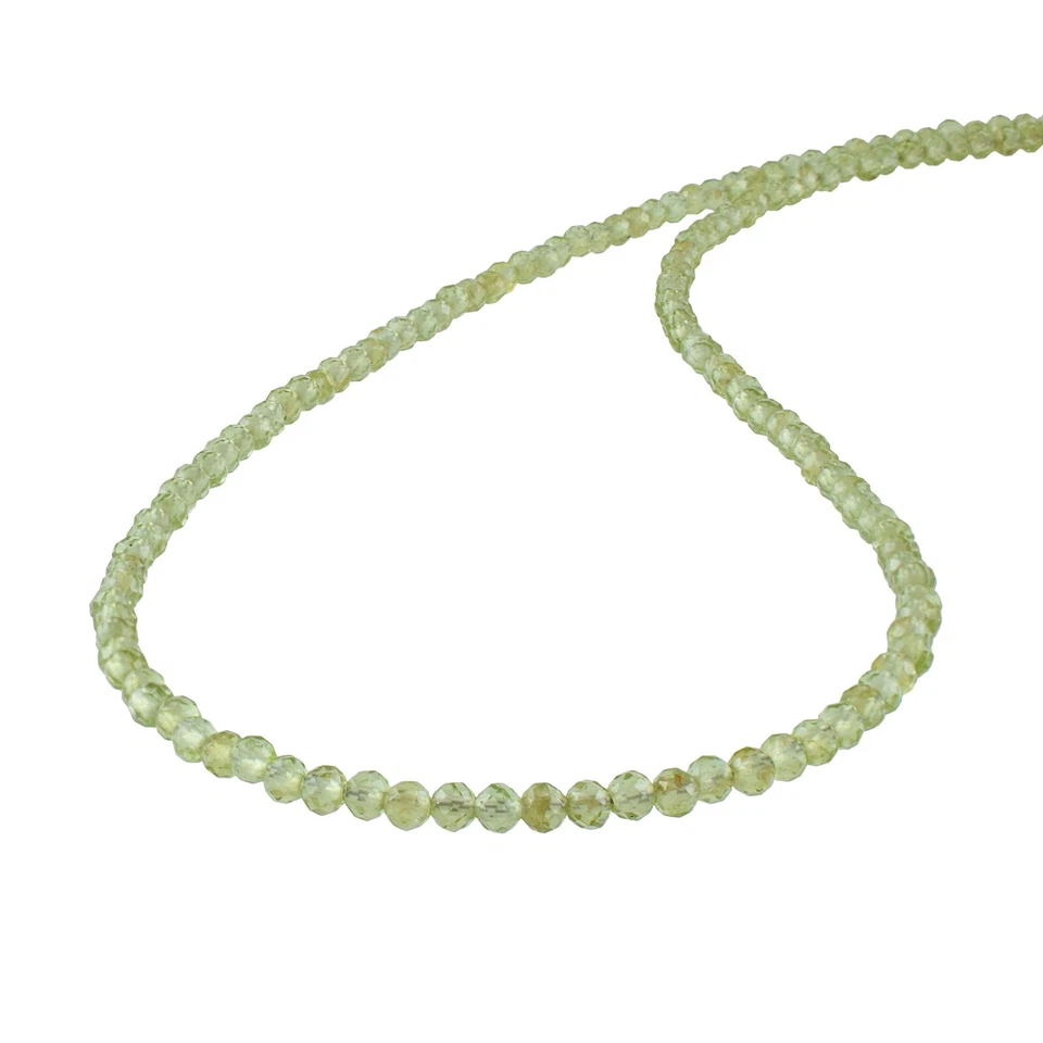 Collar De Cadena De Peridoto Natural Redondo Pequeño De 3Mm 18" - Imagen 4 de 4