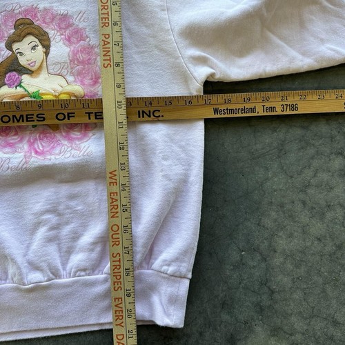 Vintage Disney Princess Belle Pink Youth Sweatshirt - Picture 3 of 4