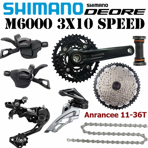 Shimano Deore M6000 3x10 Speed MTB Groupset MT500 Crankset HG54 Chain Cassette - Picture 5 of 14